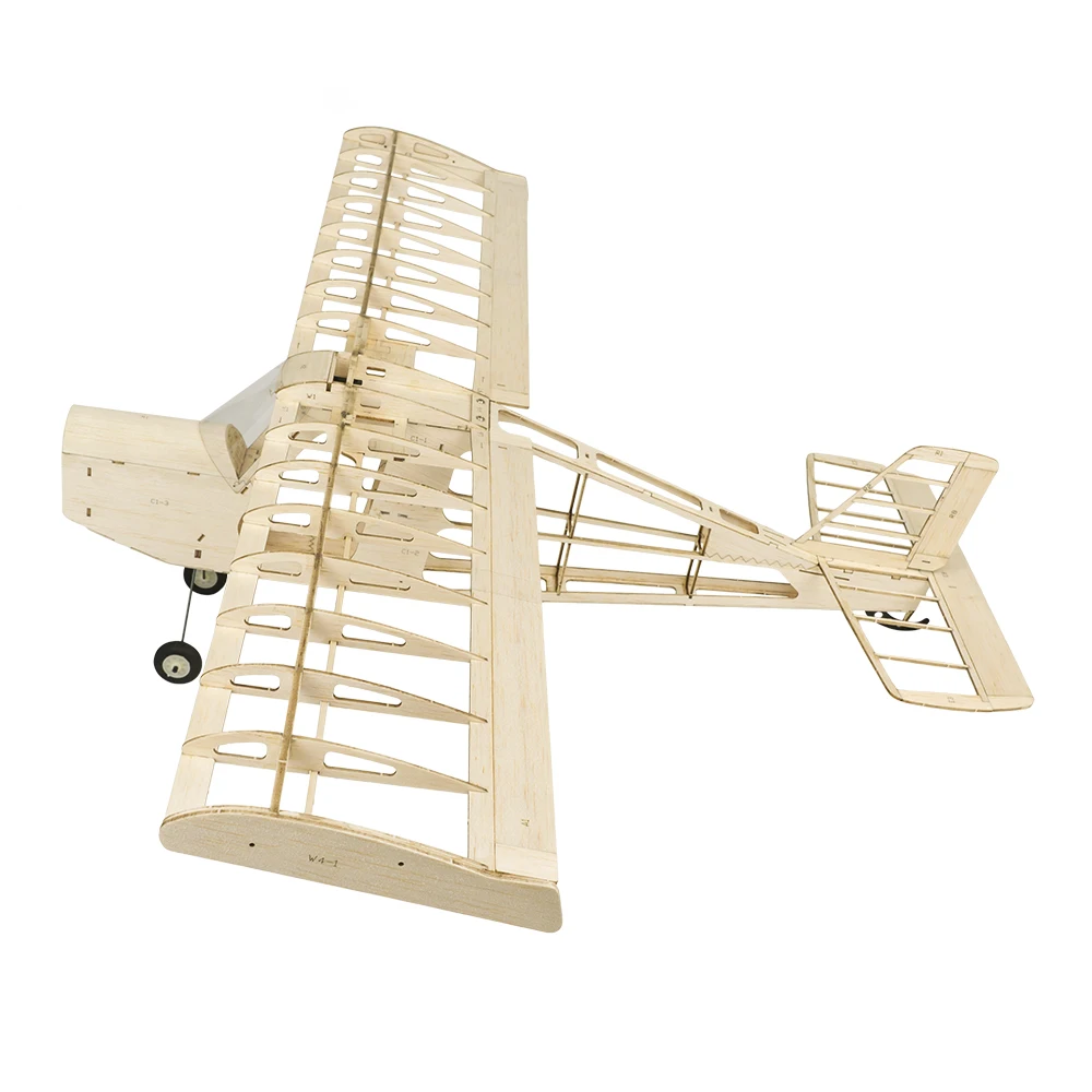 Balsawood-avión teledirigido T09 Aeromax de 750mm, modelo de avión de control remoto con corte láser, Kit de construcción de Balsa, modelo de madera