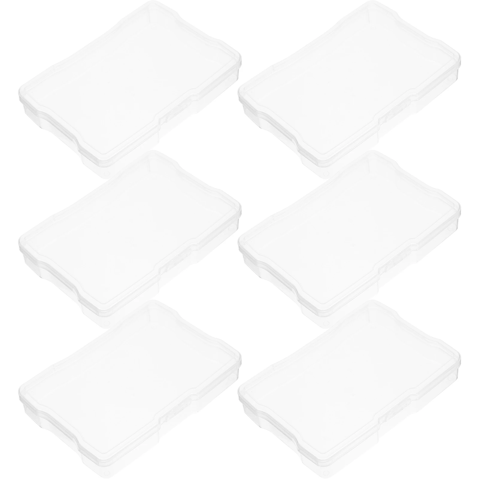 

6pcs Photo Storage Boxes 4x6 Inch Clear Plastic Cases Picture Organizer Scrapbook Parts Bins Stackable Containers File