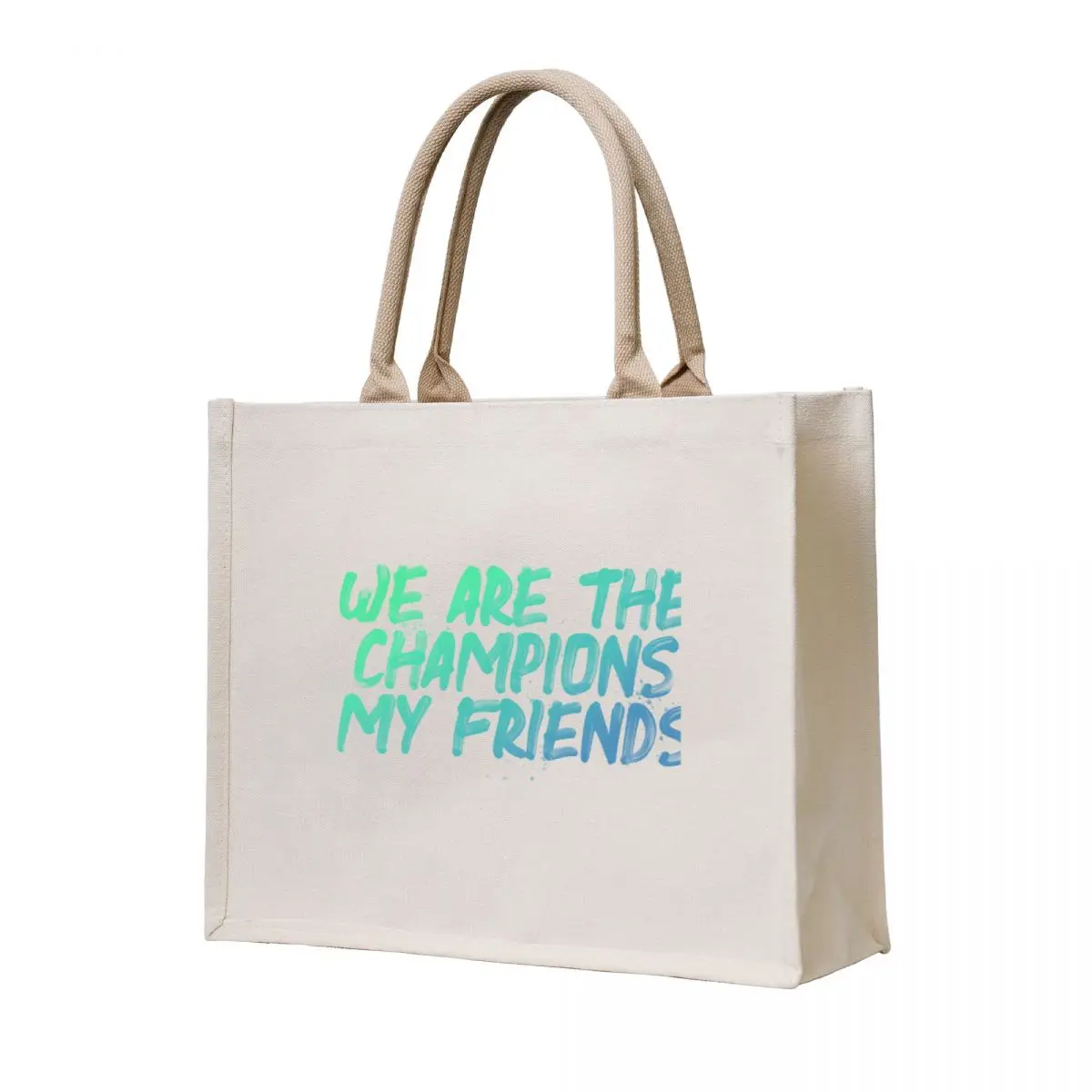 

Queen Lyrics We are the champions my friends Tote Bag reusable shopping bags eco pack Lady bags