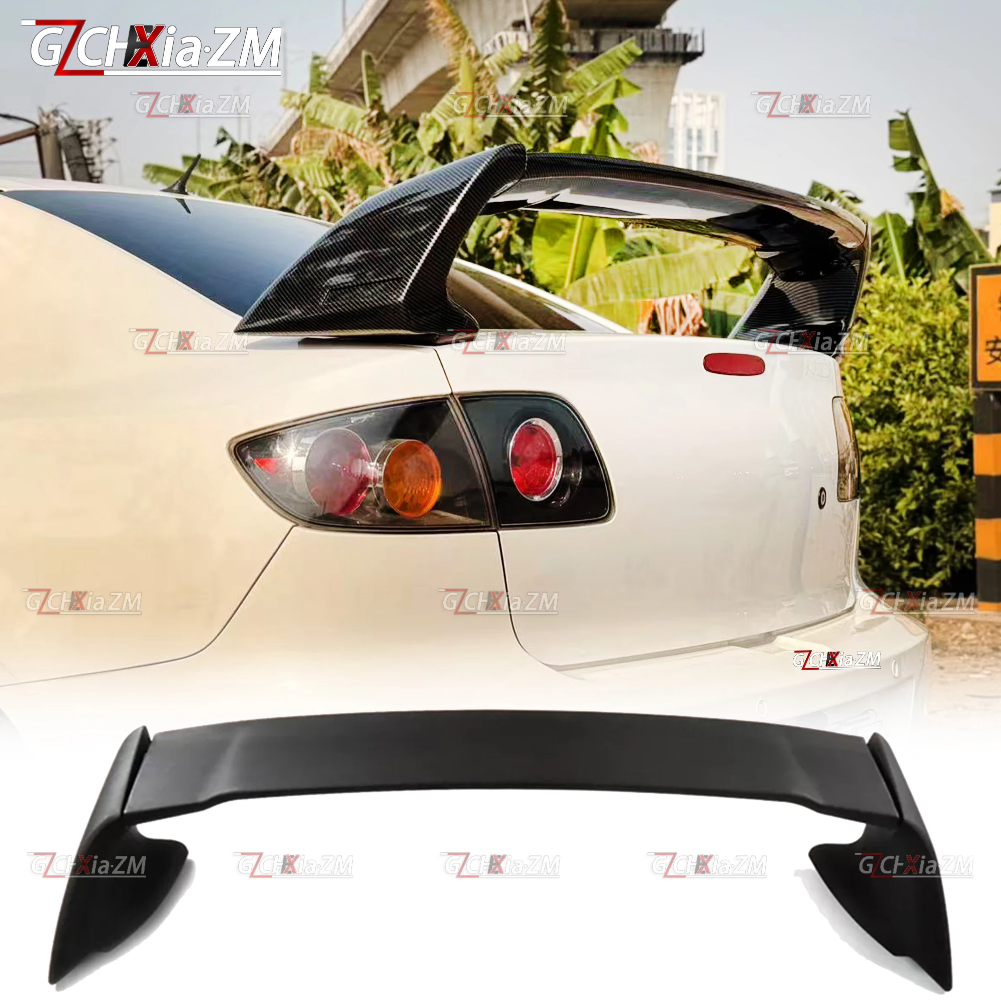 

For Mazda 3 2006-2013 FD2 Type Spoiler ABS Material 3-Stage Car Trunk Lid Aerodynamic Kit Tail Diffuser Decorative Cover Plate