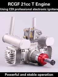 NEW VVRC RCGF 21CCT V2 21cc Dual Cylinder Petrol/Gasoline Engine with Exhaust Pipe for For RC Airplane Fixed Wing Model