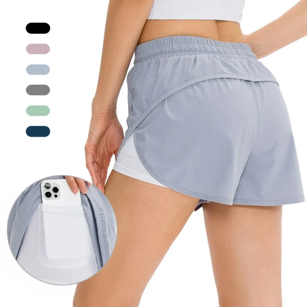 

Women Running Shorts with Inner Pocket Tenni Yoga 2 in 1 Quick Dry Breathable Loose Exercise Training Fitness Sweatpants Girls