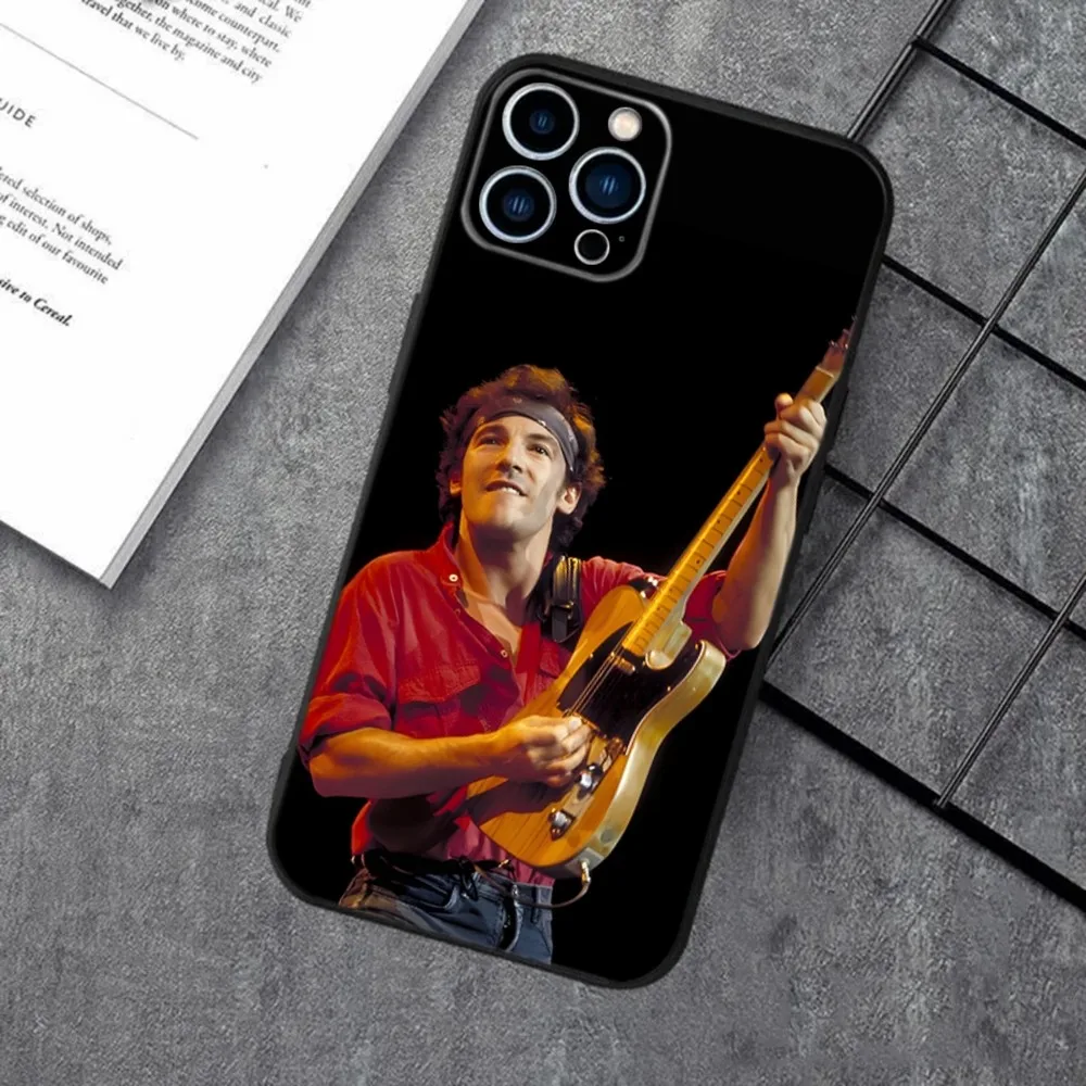 Bruce Springsteen Phone Case For Apple iPhone 15,14,13,12,11,XS,XR,X,8,7,Pro,Max,Plus,mini Silicone Black Cover