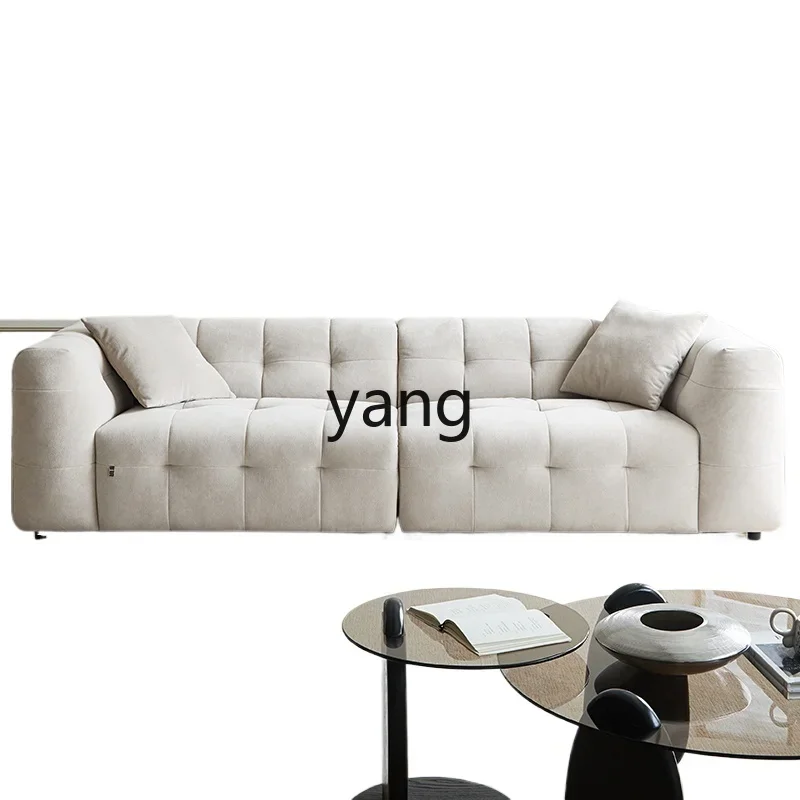 

Yjq puff sofa cream style living room light luxury straight row marshmallow fabric sofa