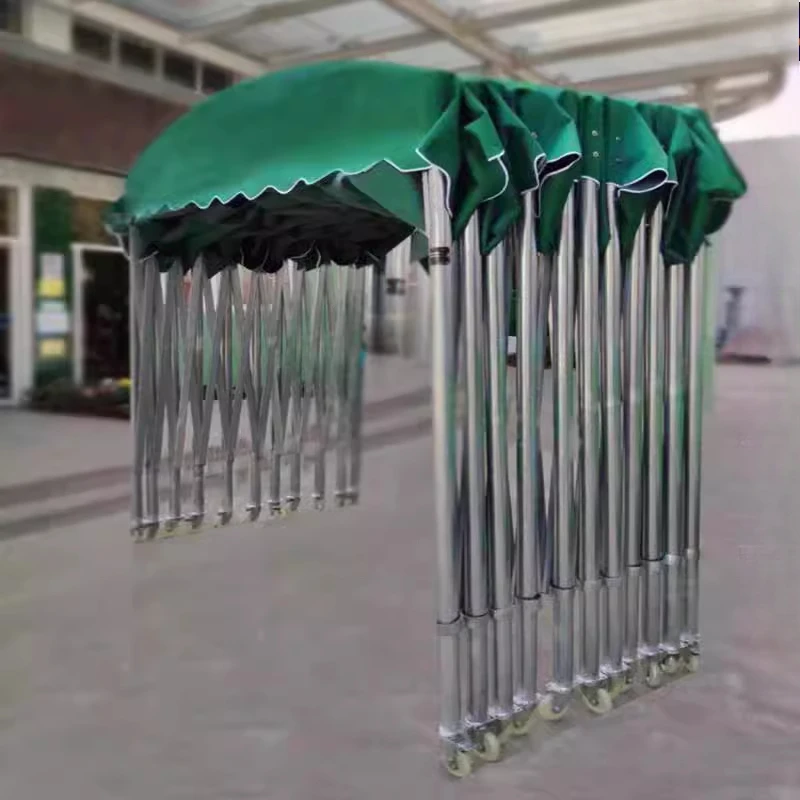 

Rainproof mobile push-pull shantytown shrinking sunshade retractable tent