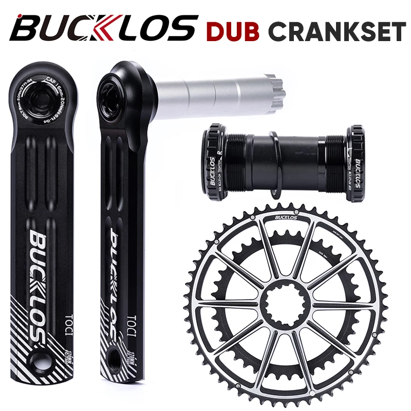 

BUCKLOS Road Gravel Bike Crankset 53-39T 50-34T 52-36T Road Bike DUB Crank Set Ultralight Aluminum Bicycle Crankset Bike Part