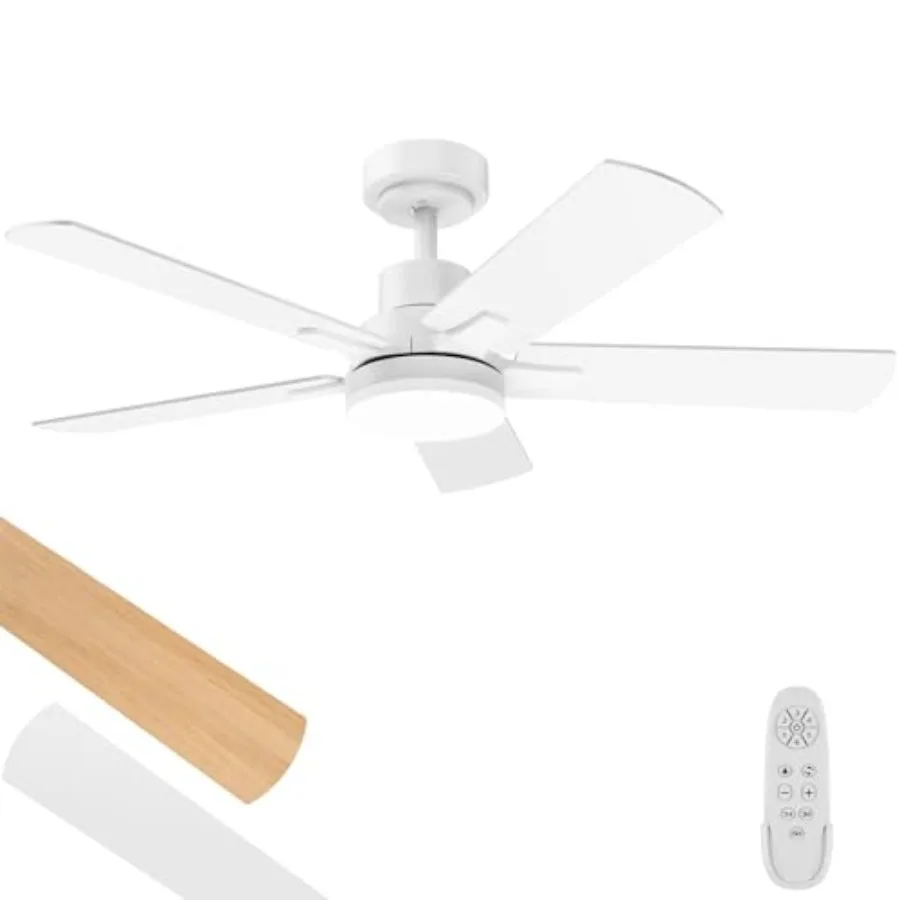 

42Inch Remote Control Ceiling Fan with Reversible DC Motor and Builtin Light for Bedroom Living Room Indoor Outdoor Use 3CCT Di