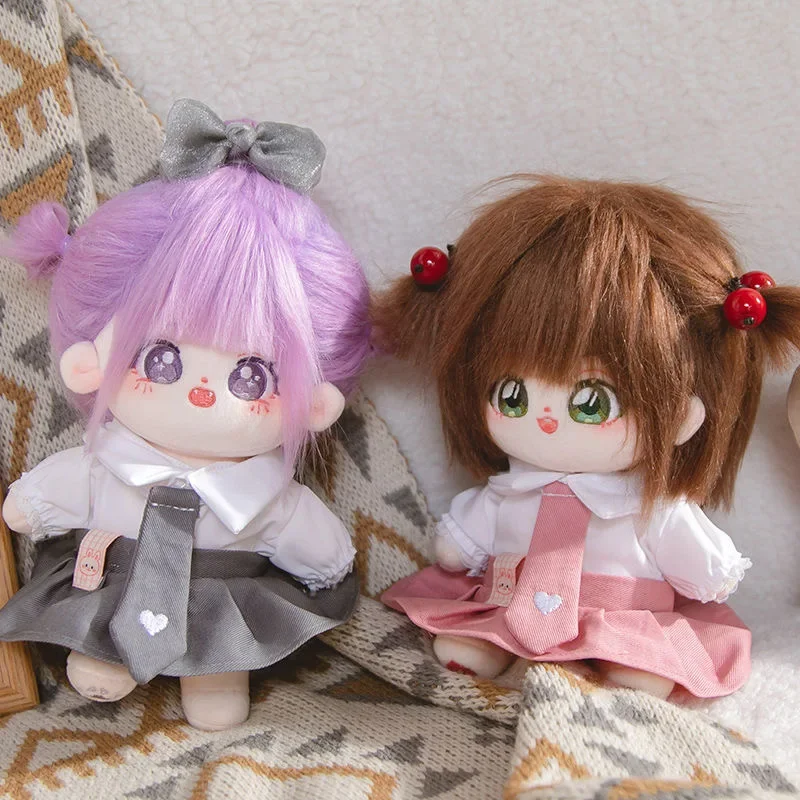 Cute Dress Jk Uniform Clothes for 20cm Cotton Plush Lolita Dress Up Clothing Skirt Fashion Casual Suit Shoe Girl Toy Accessories