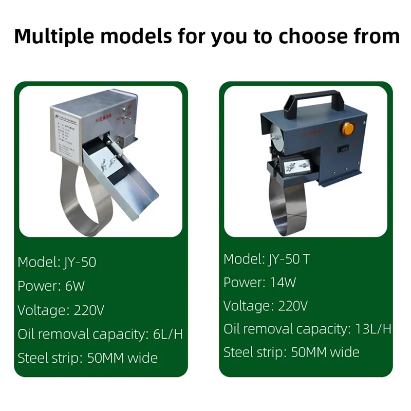 Imagem -02 - Portátil Mini Skimmer Óleo Cnc Cinto de Aço Raspador de Óleo Desengordurante 220v Separador de Óleo-água Máquina de Recuperação Jy50t Jy-50