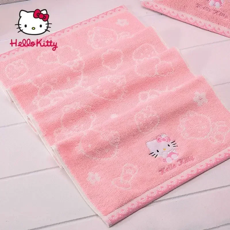 

Hello Kitty animation peripheral creative girls' heart absorbing water face towel kawaii pure cotton children's towel wholesale