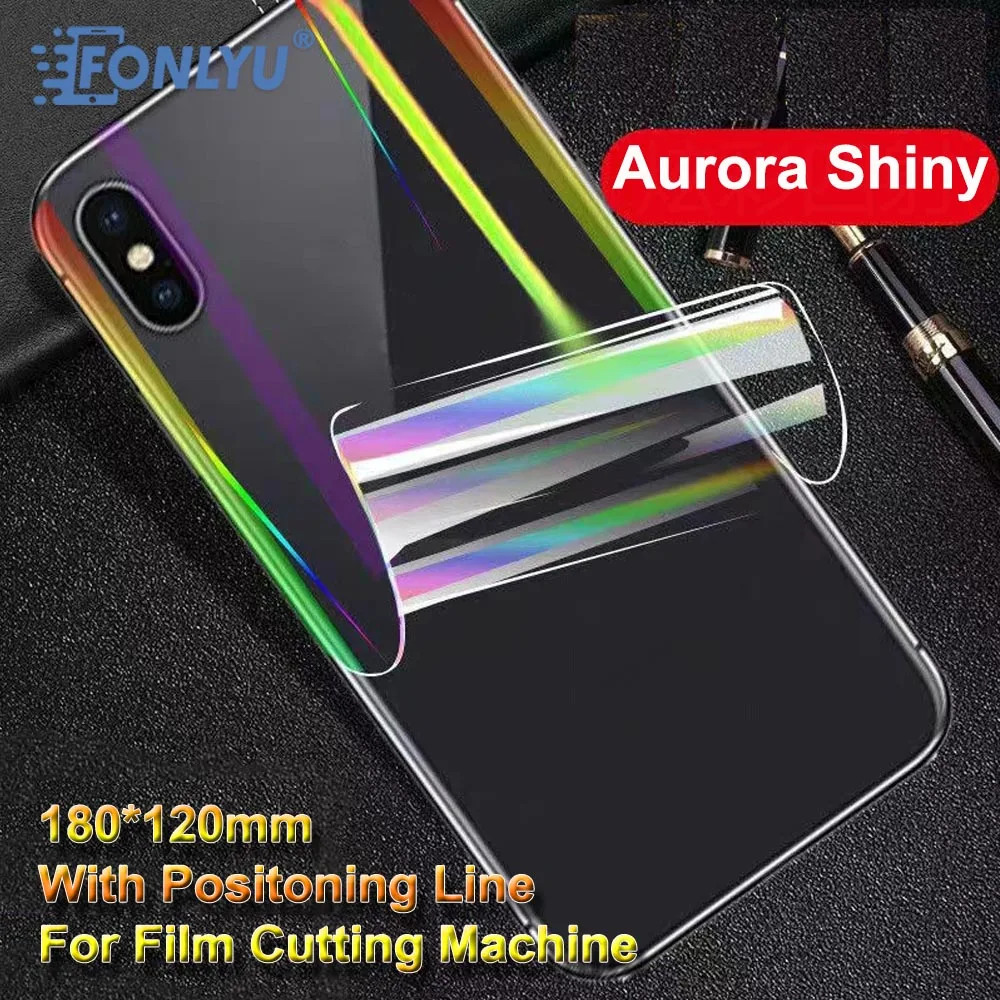 FONLYU 50PCS Aurora Back Film Pelicula Stickers For iPhone 14 15 Screen Protector Hydrogel Sheet Cutting Machine Cutter Plotter