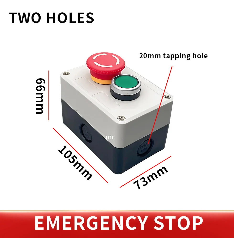 Caja de control de interruptor de botón de plástico, botón de arranque automático de mano, Caja impermeable, interruptor de parada de emergencia industrial eléctrico i