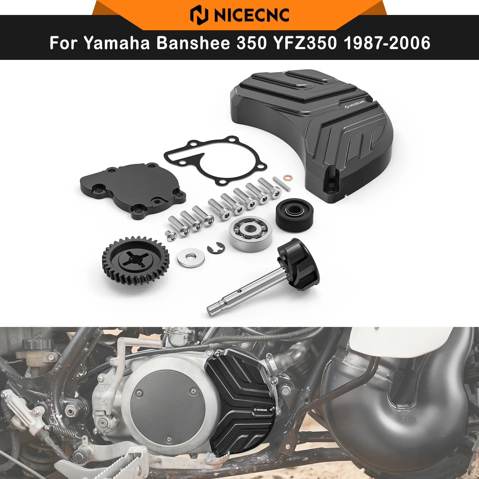 

NICECNC Water bump Kit For Yamaha Banshee 350 YFZ350 1987-2006 ATV Replaces 4L0-12450-01-00 Aluminum Custom Cover Included