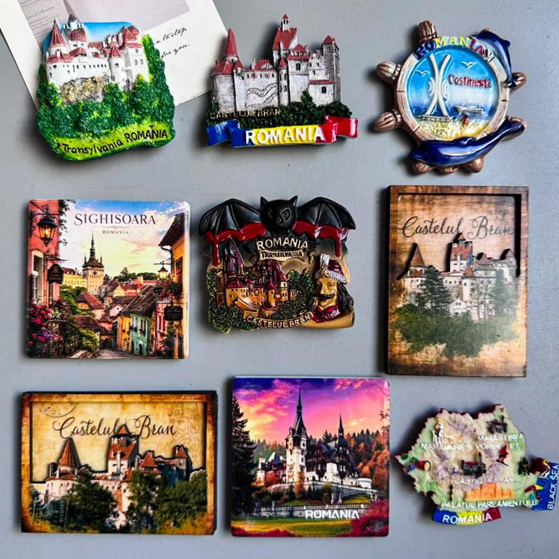 Romania Fridge Magnets Historic Centre of Sighisoara Hunedoara Castelul Bran Costinesti Black SeaCorvin Castle Tourist Souvenir