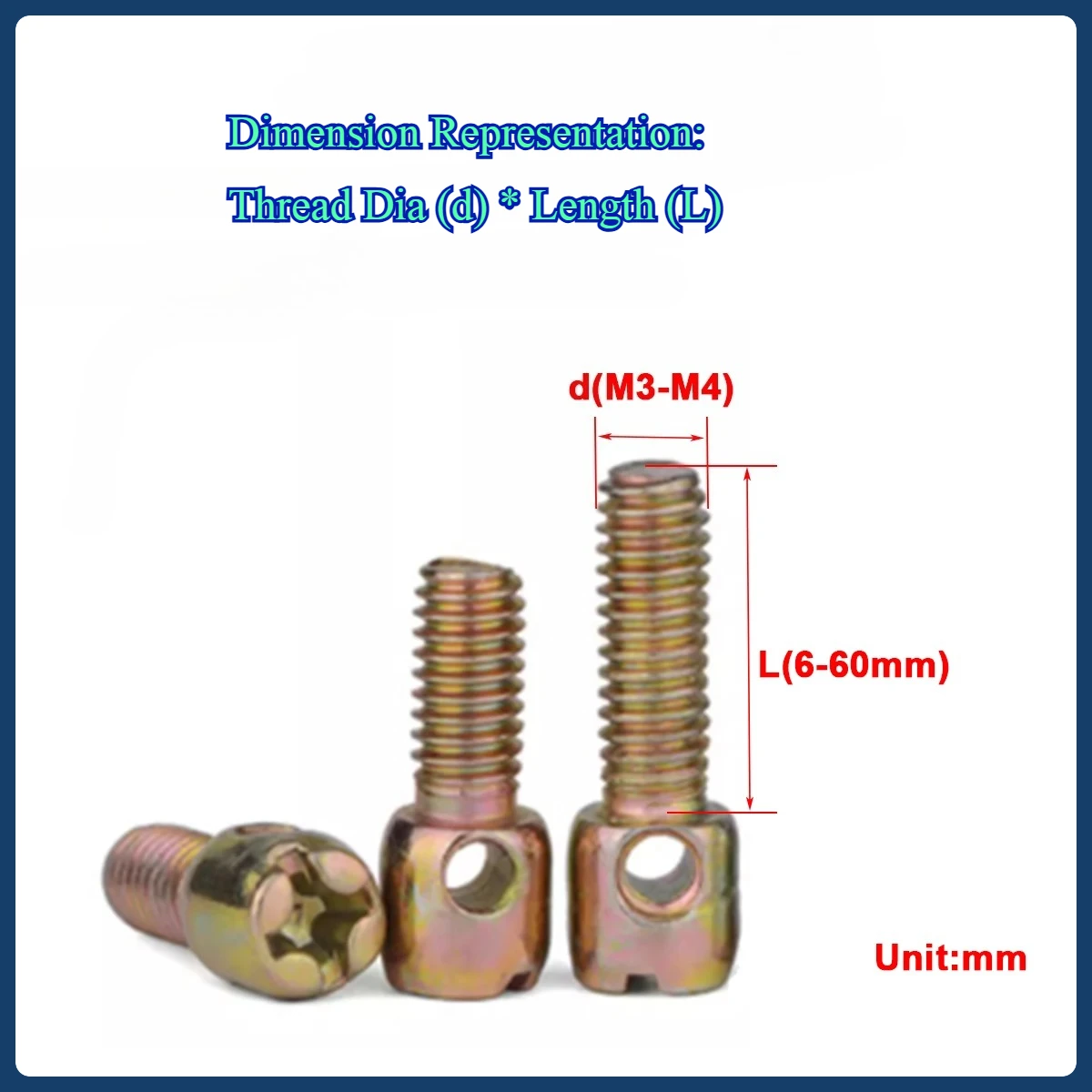 

Galvanization Lead Sealed Electric Meter Box Screw With Hole Cross Bolt M3M4