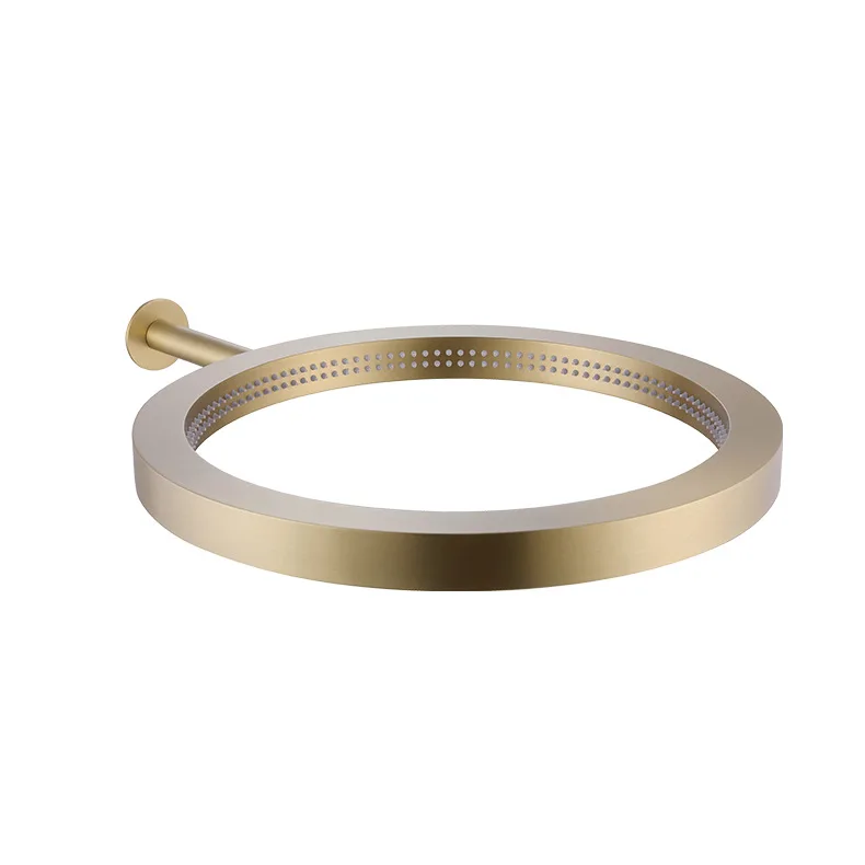 

16-дюймовая настенная насадка для душа для ванной комнаты с дождевой насадкой из нержавеющей стали 42x42 см, щетка золото-серого цвета, дизайн баскетбольного кольца, усиление давления