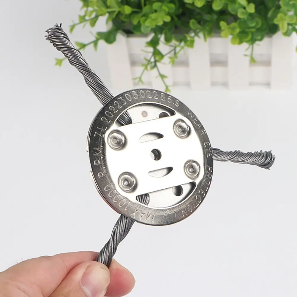 1Pcs Durable Steel Wire Wheel Lawn Mower Head Brush Disc Removal Moss Rust Weed Brush Head 6 inch Universal Grass Trimmer Head