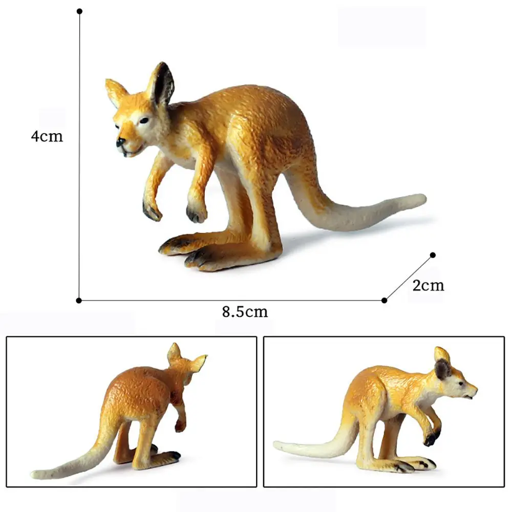 Regalo juguetes de enseñanza ciencia y naturaleza simulación Animal salvaje Roo Cub estatuilla realista modelo de canguro escenas del zoológico
