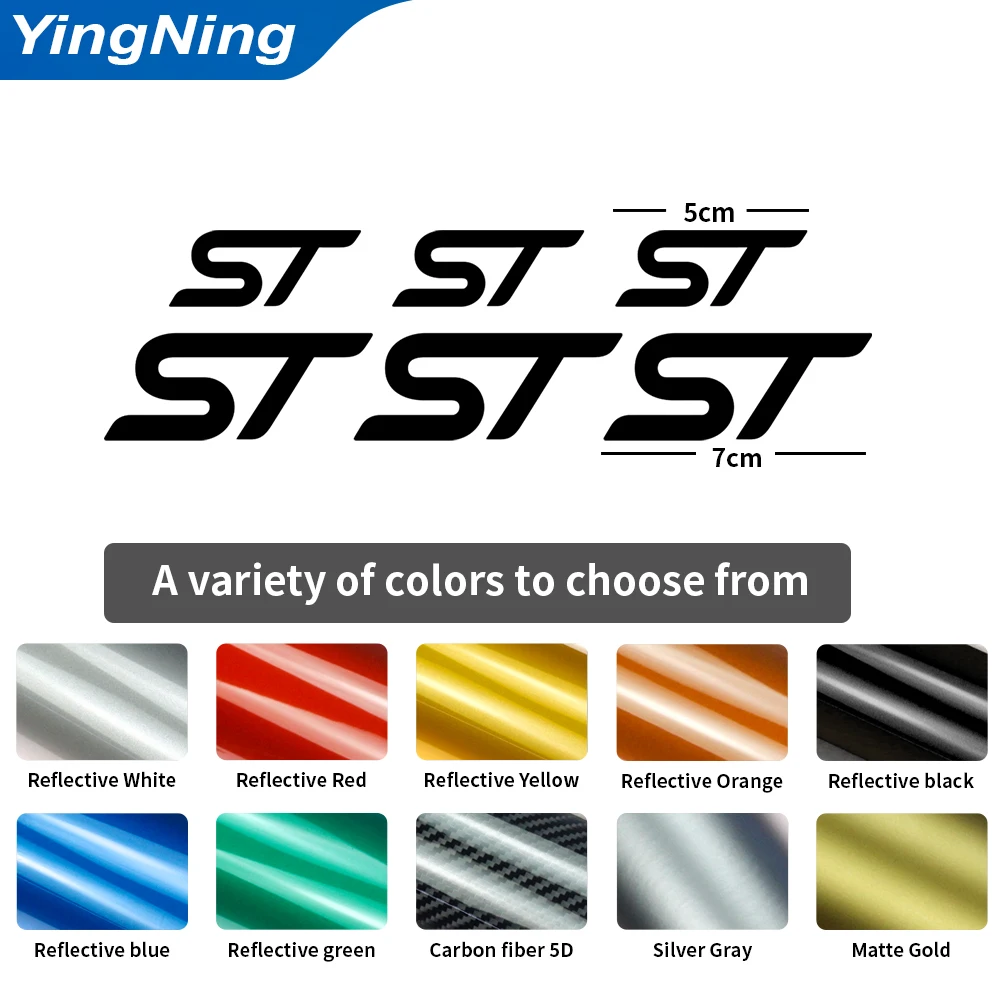 6 Buah Stiker Kaliper Rem Mobil Stiker Vinil Tahan Air Suhu Tinggi untuk Ford Focus Fiesta Mondeo Kuga S Max Puma Fusion Figo