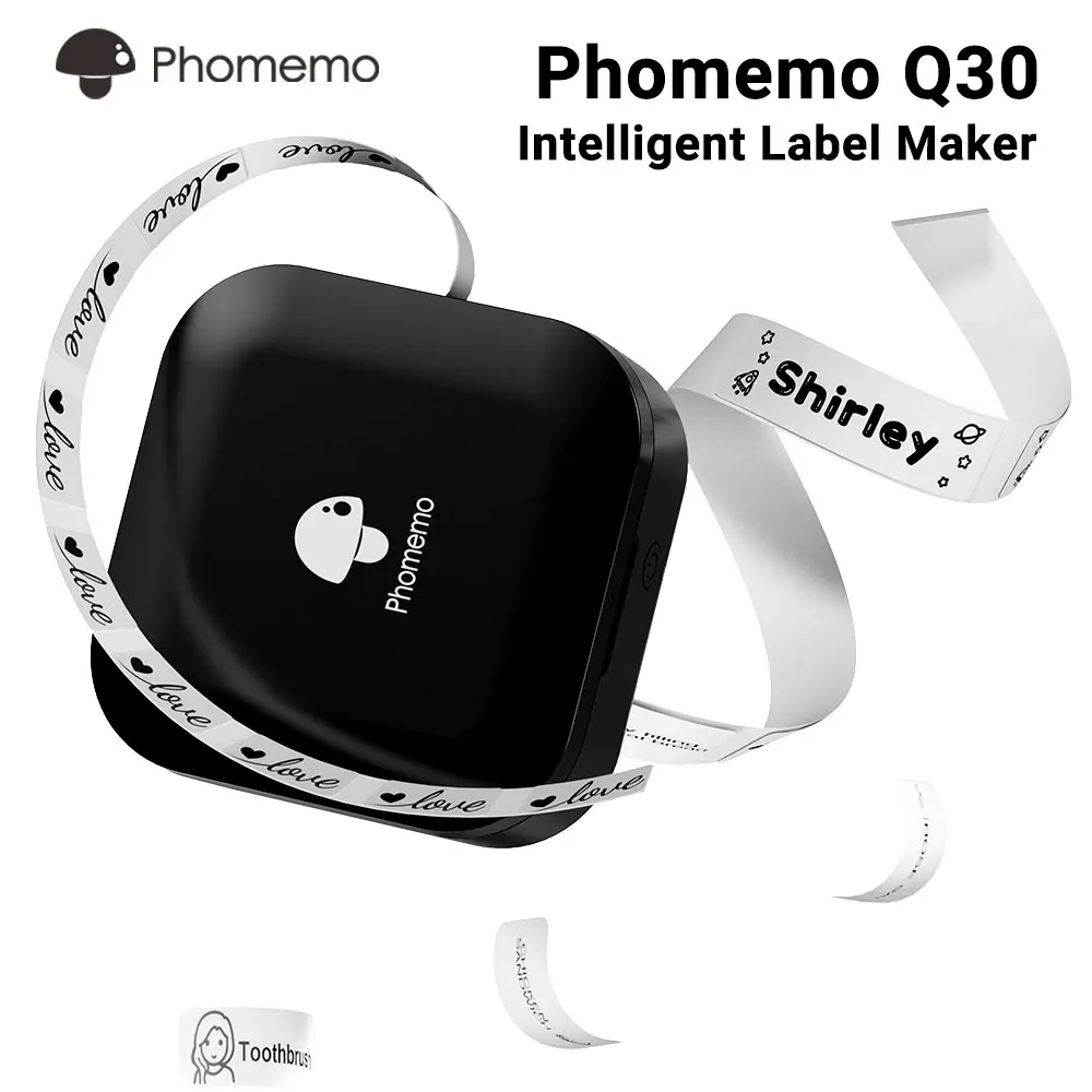 Phomemo Q30 Maszyna do tworzenia etykiet Mini kieszonkowa termiczna drukarka etykiet Bezprzewodowa kieszonkowa drukarka ręczna do naklejek Różne papiery etykietowe