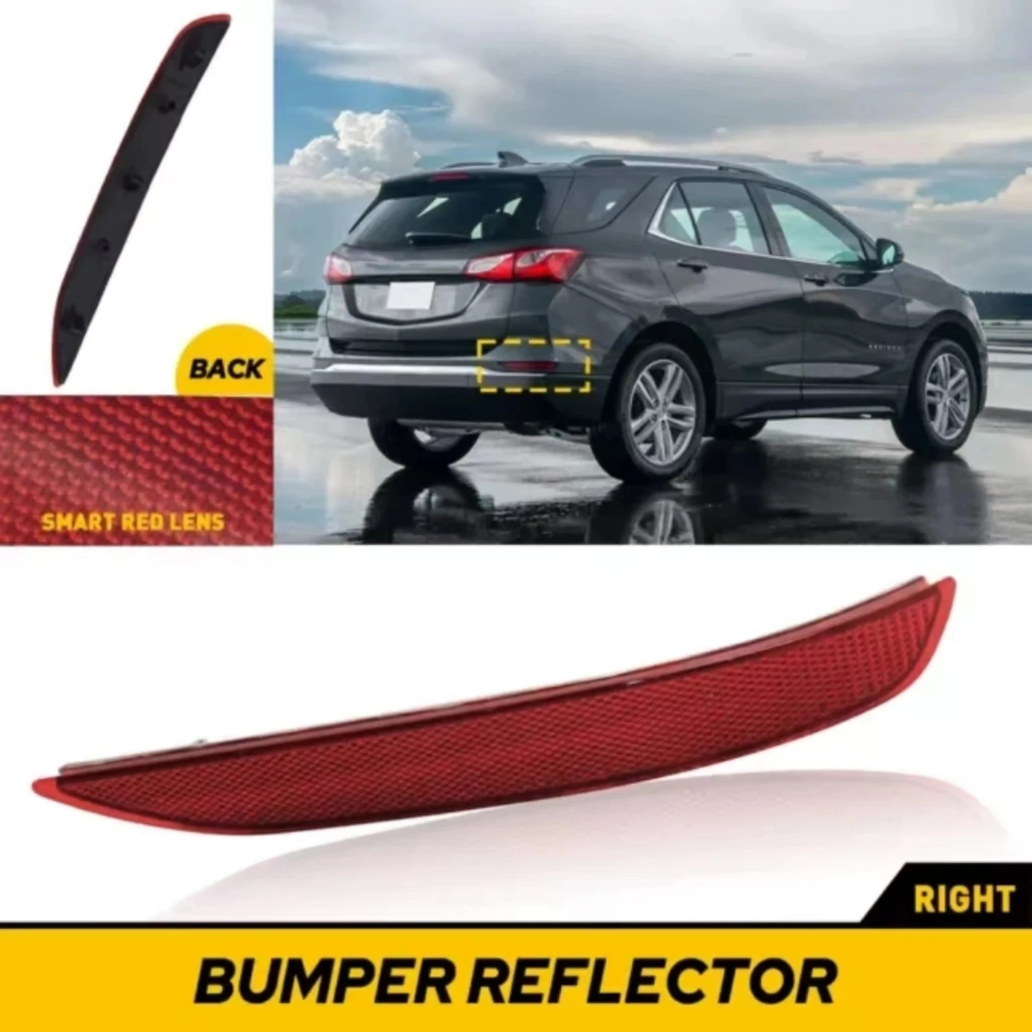 

Rear Bumper reflector light Brake for Chevrolet Equinox 2018-2022 84306358 84306359 Rear Bumper reflector light Brake light