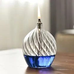 Glass Oil lamp, Sturdy Borosillicate Glass Oil Candle, oil lamp for Fine Dining & Restaurants or Home
