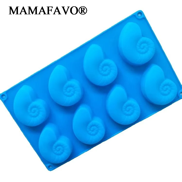 8 Even New Snail, Conch Shape Silicone Cake Mold Silicone Soap Mould Creative Shell Silica Gel Molding Soap Mold E886