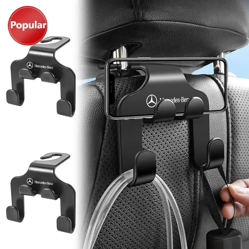 

# 1/2 шт. двойной крючок для спинки автомобильного сиденья, вешалка для подголовника, крючок для Mercedes Benz Amg W204 W213 W205 W211 W212 W176 W205 W203, аксессуары