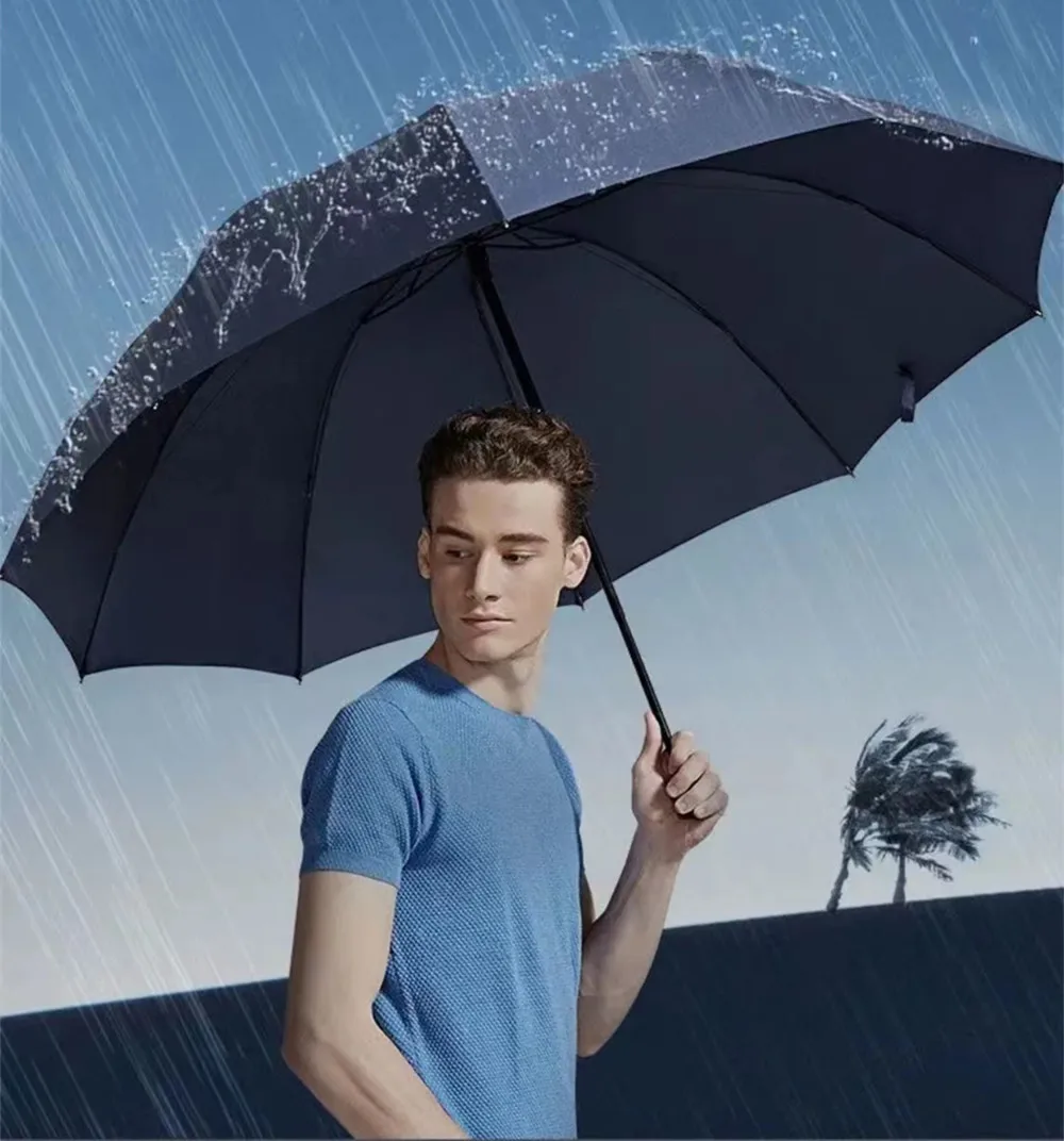 مظلة كبيرة جدًا عشرة عظام مظلة مزدوجة كبيرة ثلاثية كبيرة قابلة للطي مظلة ظلة للرجال والنساء مظلة أعمال T