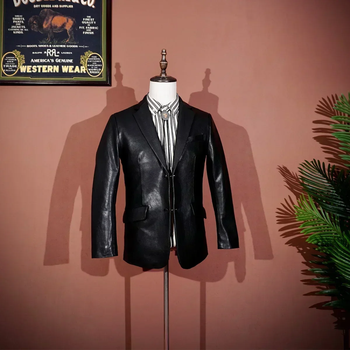 Tailor Brando Italian Vegetable Tanned Sheepskin Men's Genuine Leather Casual Suit Genuine Leather Jacket @ 3 Leather Options
