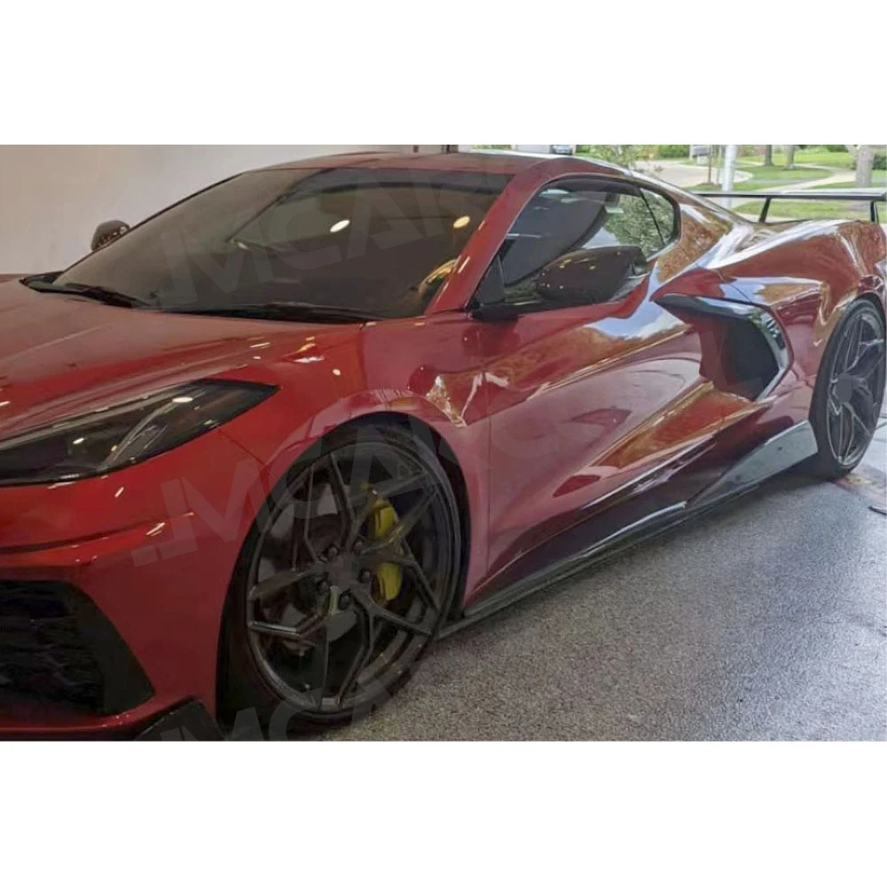 

For Chevrolet Corvette C8 2021-2023 Real Carbon Fiber Side Skirts Extension Accessories Car Styling High Quality