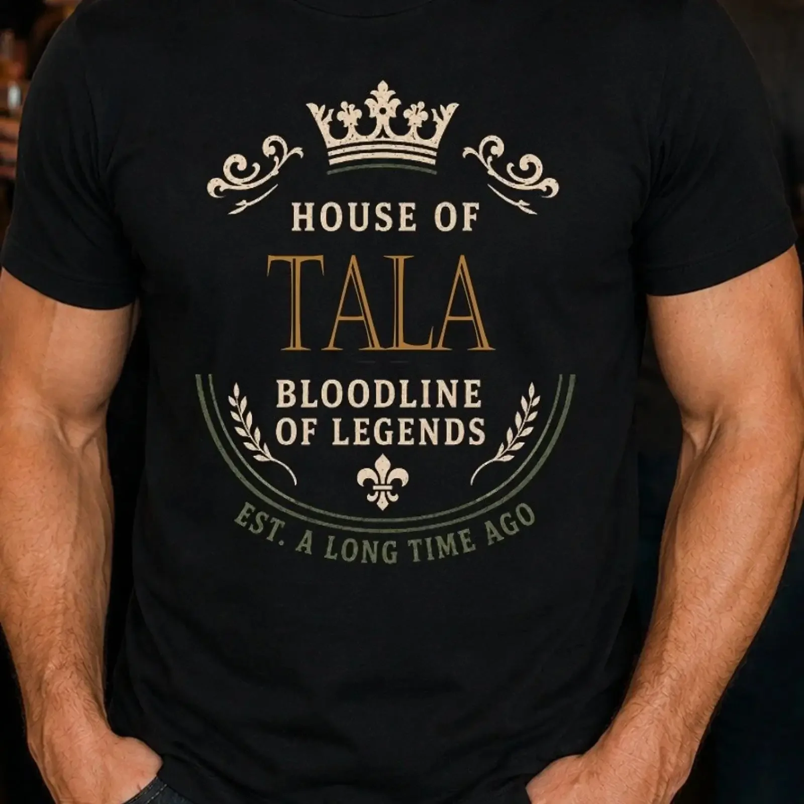 Tala Surname Men's T Shirt Birthday Reunion Present S 5XL Image 1 of 2 vintage Washed Versatile streetwear graphic Comfortable