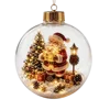 Acrylic Material Christmas Ball Ornament with Light Transparent Design Hanging Christmas Decoration 8CM Size Santa Claus Pendant 4