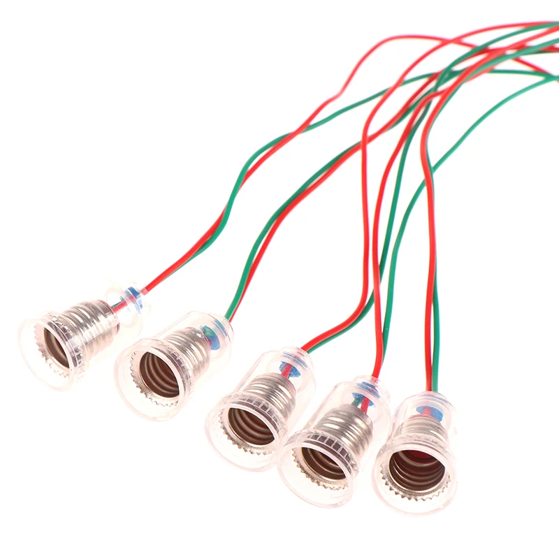 5Pcs Universal E10 Lamp Holder With Wire Small Lampholder E10 Base Experiment Teaching Instrument Base E10 Lampholder Adapter