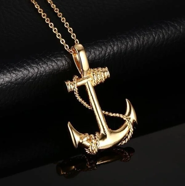 Explosive New Style Men\'s Caribbean Pirate Anchor Necklace Decoration Pendant Generation