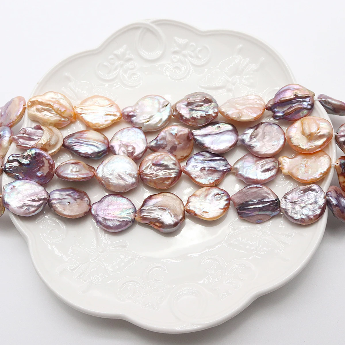 14-16mm Colorful Baroque Natural Freshwater Pearls Teardrop Shaped Loose Spacer Beads for Jewelry Making DIY Necklace Earrings