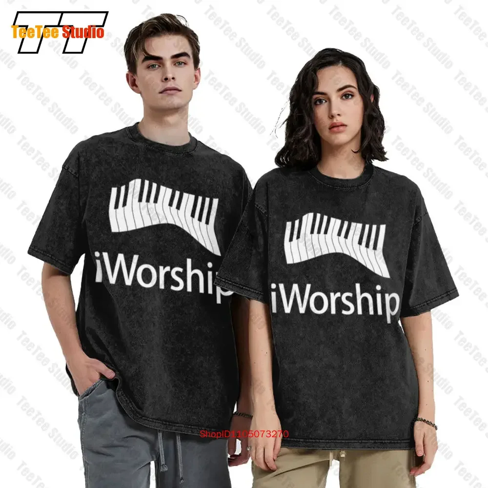 Aprojes Iworship Praise God Keyboard Piano Keys Vintage Oversized T-Shirt FZFA