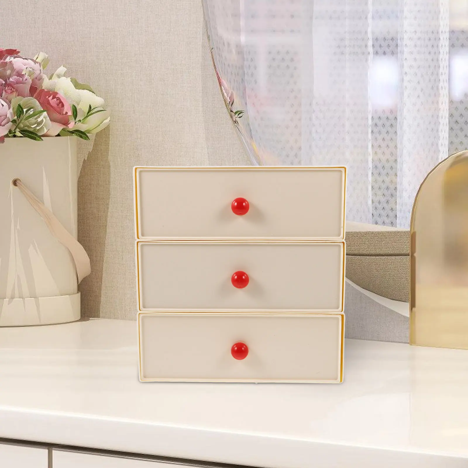 

Desk Organizer Boxes Desktop Drawer Organizer for Cosmetics Puff Skin Lotion Lipstick Storage Organization and Storage Drawers