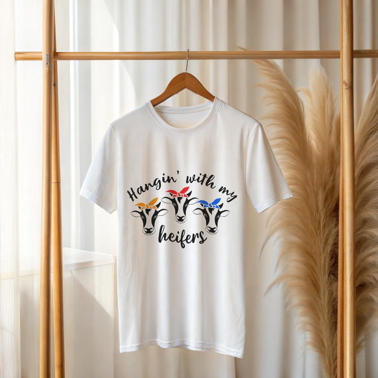 Hanging With My Heifers T-Shirt Funny Cow Lover Farm Graphic Tee Gift A59
