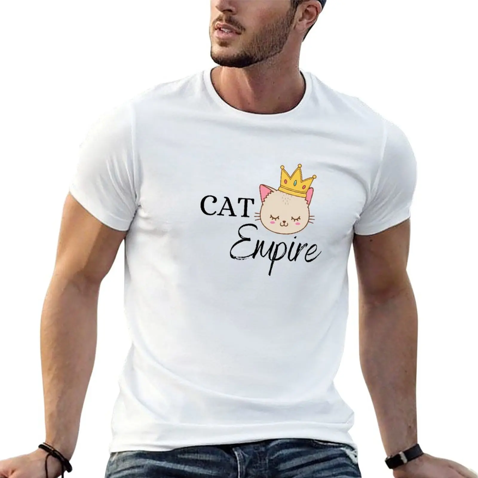

Cat Empire - Cute Cat with A Crown T-Shirt man graphic t shirt anime t shirts for man T-Shirt