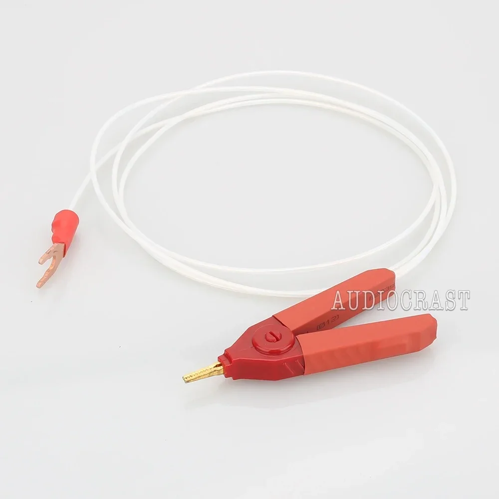 HIFI Pure Silver Audio Cable For GND Amplifier Decoder Speaker Audio Grounding Box Tuning- Box Spade To alligator Spade