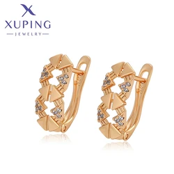 Xuping Jewelry Exquisite Temperament Simple Shape Gold Color Earrings for Women Schoolgirl Christmas Wish Gifts X000930327