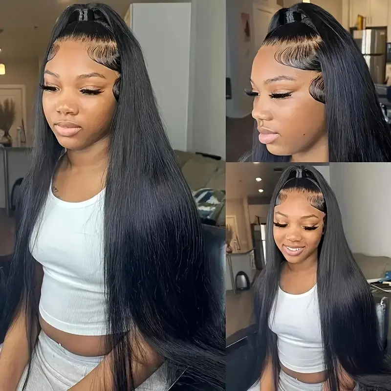 Rosabeauty 13x6 Straight Nature Color Lace Front Wigs 100% Human Hair 13X4 Frontal 5X5 Glueless Closure Wigs 250% For Women