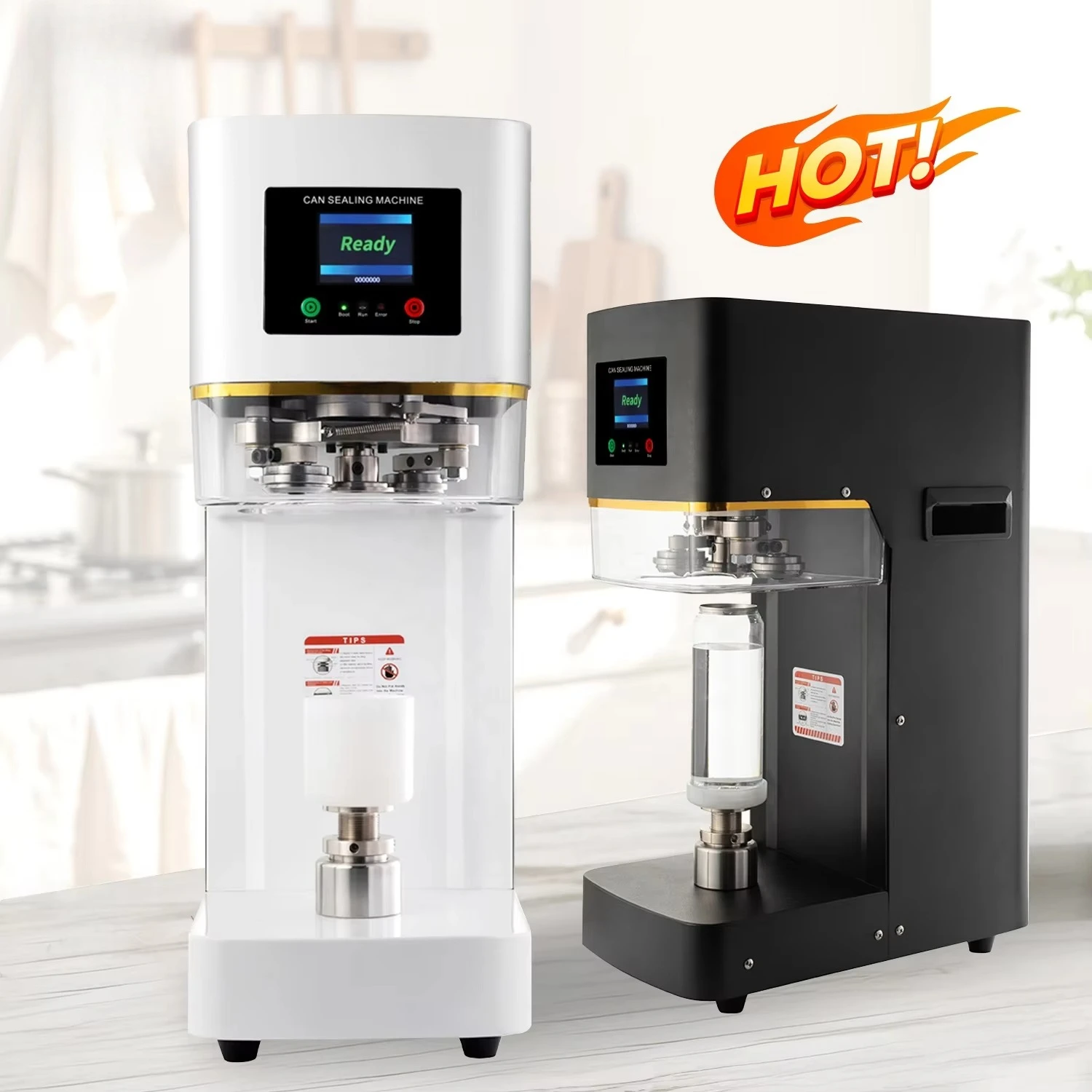 Factory Wholesale Commercial Beverages Milk Tea Shop Use Semi-Automatic Sealing Machine Bottles Soda Beer Plastic Tin Can Sealer
