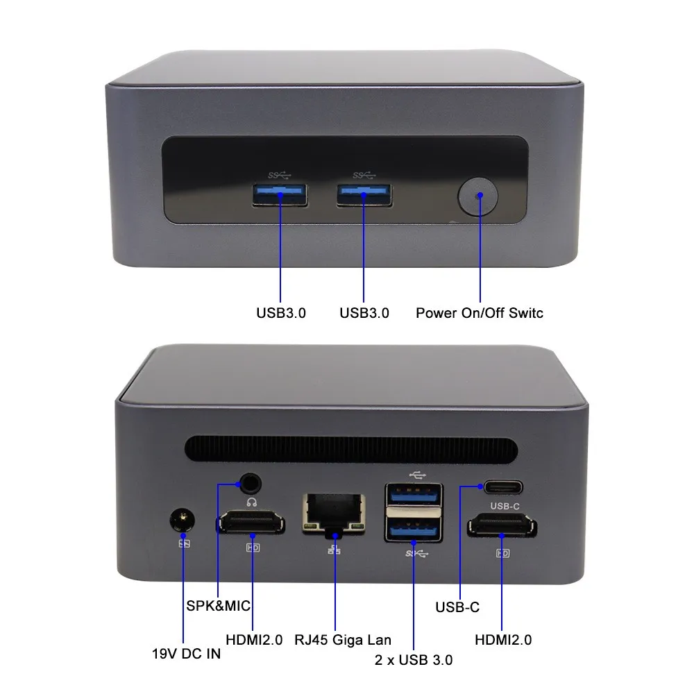AMD NUC Mini Box PC Ryzen 5 5600H R7 5800H 16GB DDR4 512GB SSD Dual HD Display Windows11 Home Office Gamer Desktop Mini Computer