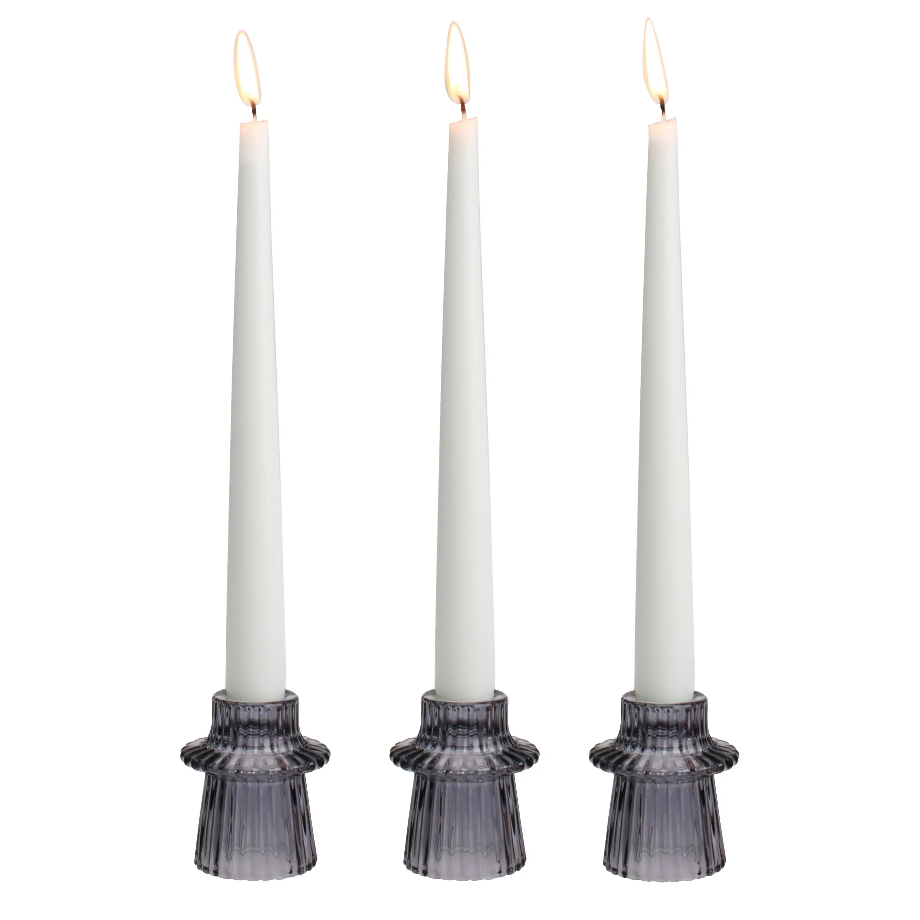 

Декоративные подсвечники для чайных свечей в рубчик из дымчатого стекла, набор из 3 шт., 3 дюйма