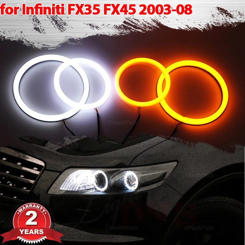 

Cotton Smd LED Angel Eye Bulb Halo Ring White Yellow Lamp Car Daytime Running Light DRL Styling for INFINITI FX35 FX45 2003-2008