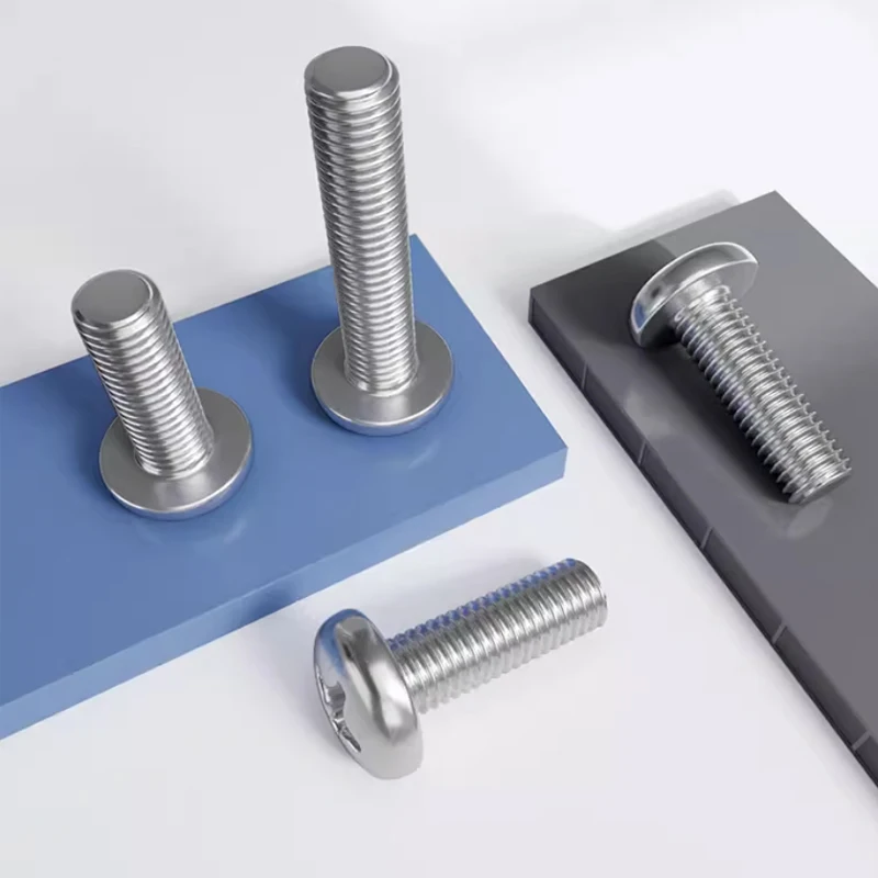 20-200pcs 304Stainless Steel Cross Round Pan Head Machine Screw Button Head Cap Phillips Bolt M1 M1.2 M1.4 M1.6 M2 Length 3-60mm
