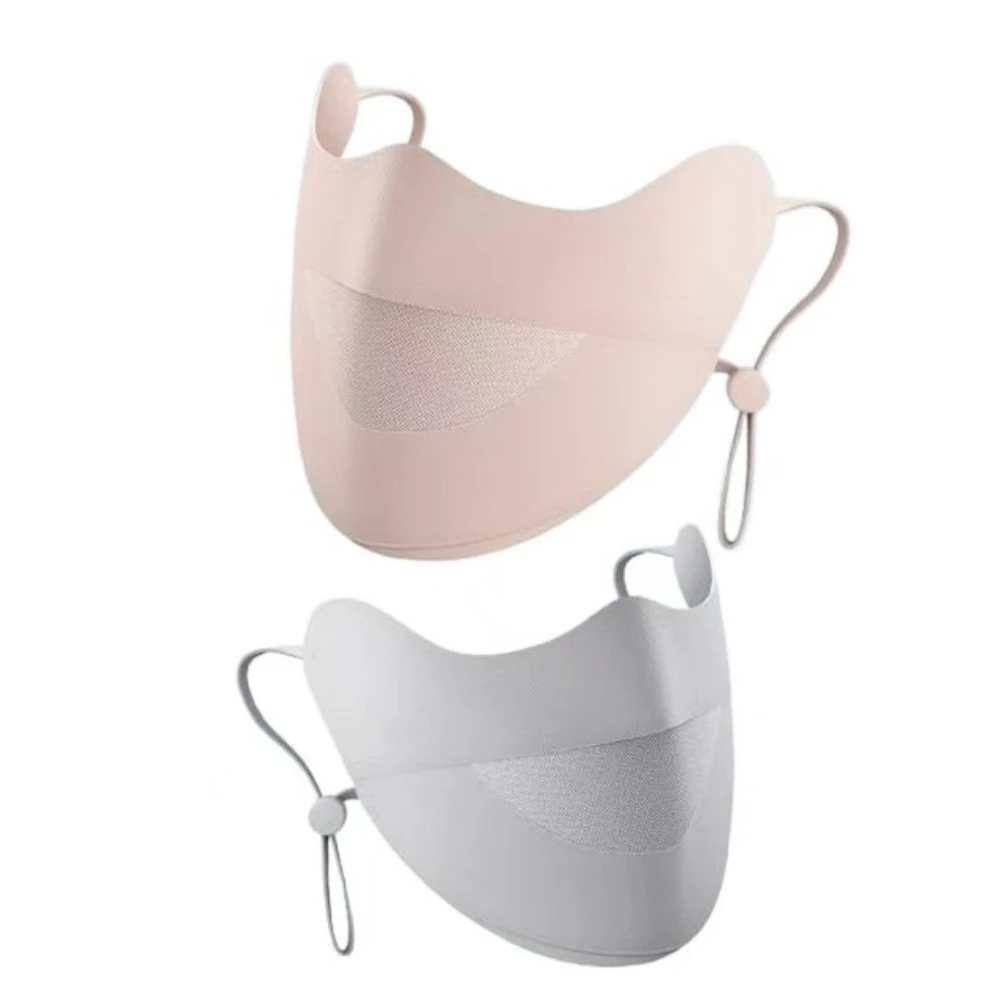 

Elastic Sun Protection UV Face Mask Quick Drying Solid Color Cycling Face Cover Breathable Washable Ice Silk Sunscreen Mask Golf