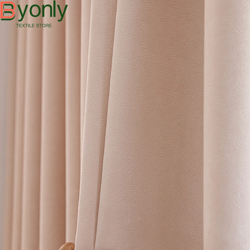 Customized Pink Floral Fragments Thickened Chenille Curtains for Bedroom Living Room Floor To Ceiling Bay Window Partition